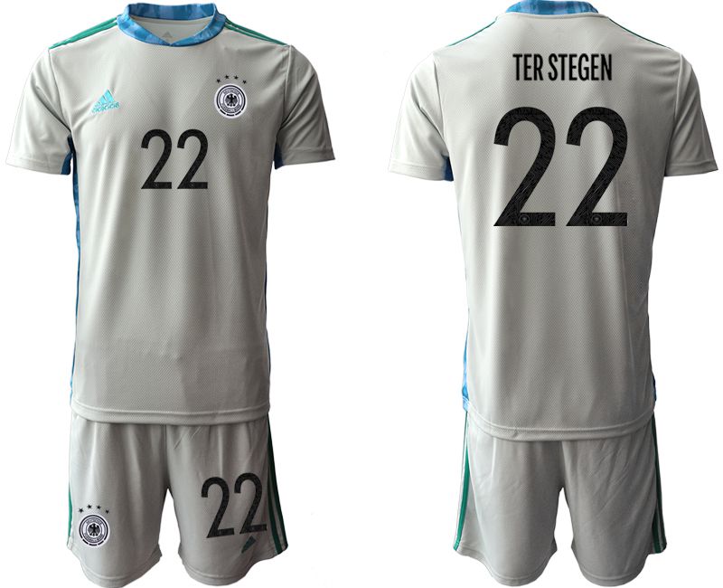 Men 2021 World Cup National Germany gray goalkeeper #22 Soccer Jerseys